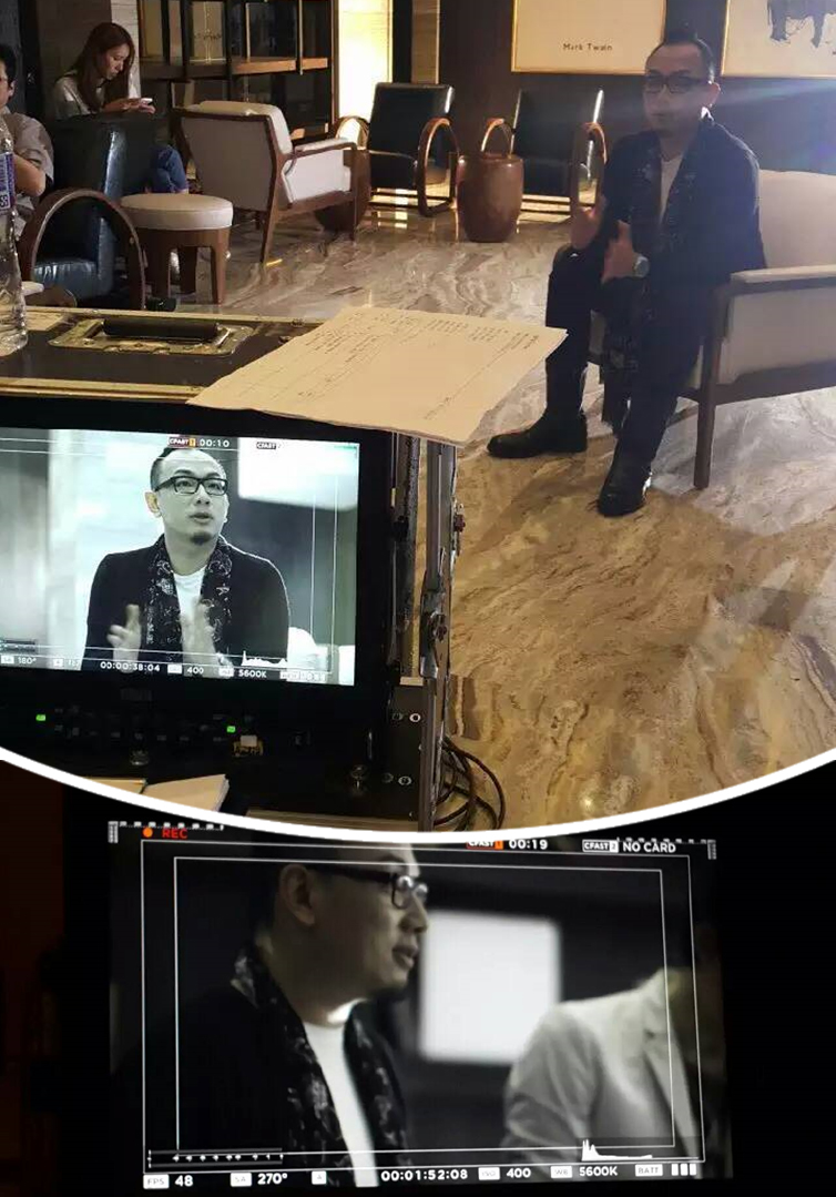 ▲图为张祥镐先生在酒店接受媒体录影
