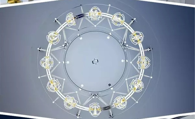 ▲图为：玄武创研-Zodiac紫微桌

第一代【破军‧长桌】，以高射砲的转轴组合机关枪脚架，犹如手腕关节般能灵活地水平旋转及上下摆动，整个装置呈现出冰冷而精准的美感。