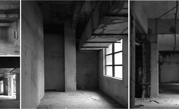 ▲原始结构照片，格局过于方正，墙体梁柱较多。

硕大的桌球台摆放需要宽阔通透的大空间，而空间的实际可用面积却很少，加上一些承重墙的阻隔，很难满足宋先生做顶级桌球俱乐部的想法。

经历一番讨论后，宋先生认为黄永才的思路既能满足自己的兴趣和交友的需要，而且大大的增强了场所的经营性，这令宋先生有了意外的惊喜。最终宋先生也对经营方向做出了调整，定位为以桌球为主题配以室内飞镖运动的主题酒吧，给都市人群集会、休闲、餐饮、酒吧的综合经营场所。

