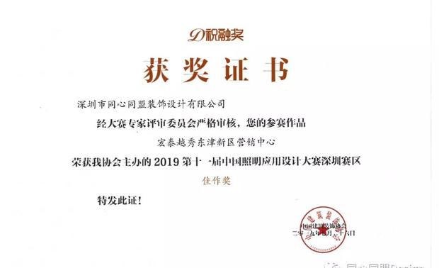 获奖证书:2019年第十一届祝融奖 佳作奖