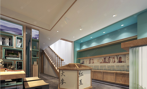 在原有的展示柜进行改造大胆试色，让原本沉笨的售卖柜也在色彩效果下焕然一新。
