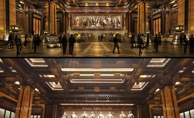 先圣堂·设计效果VS现场提升中▲