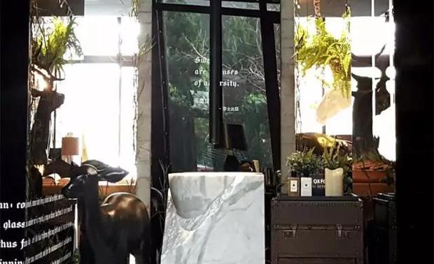 残缺一角的洗手台设计寓意着世事艰难。而从天花板上直接落下的软水，「配置超高规格净水设备」，可直接饮用，在背景中则引用了莎士比亚的名言“Sweet are the uses of adversity. 苦尽甘来. ”从而寓意了人生历经艰难后的苦尽甘来。

丨乐活   ——幸福分享、快乐生活

书架上除了各类书籍以外，还陈设了各种艺术品，都说好的设计工作者一定是热爱生活的，这些种类繁多的艺术藏品便是多年来设计师张清平自己的收藏。