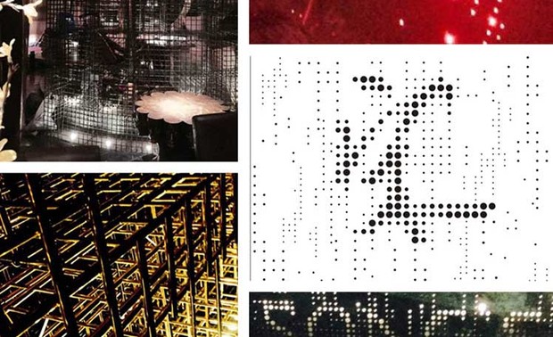 空间的迷幻感一直延伸到灯光墙与“宋吧”的视觉识别系统，根据平面设计点状的构成去做了一些灯光上变化。
   
