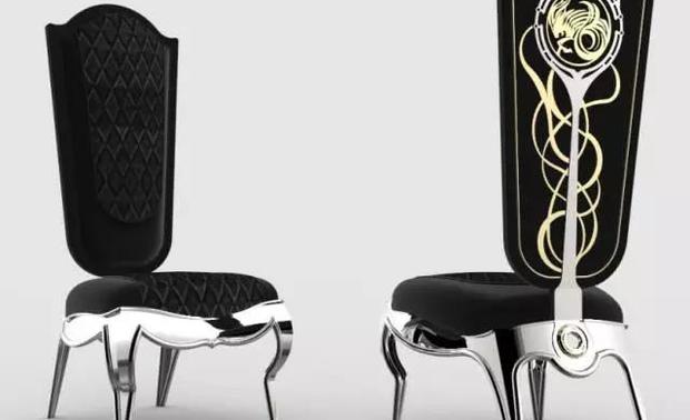 星座椅为星座系列的十二张椅子，整齐排列在桌子两旁。如皇家侍卫般严阵以待，同时高背的设计使椅子显现纤细修长却也端庄大方的视觉效果。

椅背分别刻上精心设计的代表不同星座的金色图腾，在图腾的设计上将剑、盾牌元素与星座巧妙融为一体。在材质的选择上极具质感的高级皮料与坚硬的金属形成强烈的视觉对比，层次丰富、刚柔并济，整体呈现出神秘且尊贵典雅的气质。
