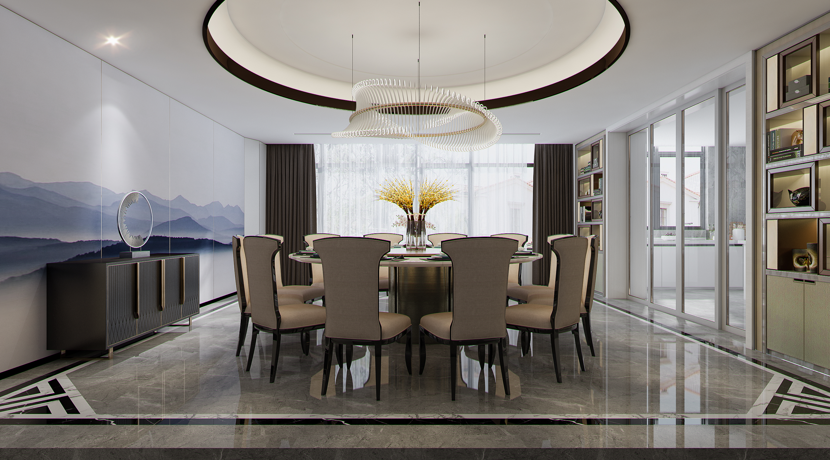 餐厅是人们享受的空间，要为欣赏的心情，要给人以想想感！
Dining-room is the space that people enjoys, want to be the mood that appreciates, want to give a person with think sense!