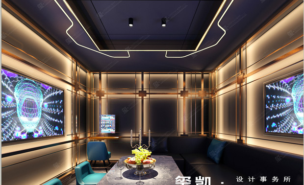 炫彩灯光与金属叠加，昏暗通明。