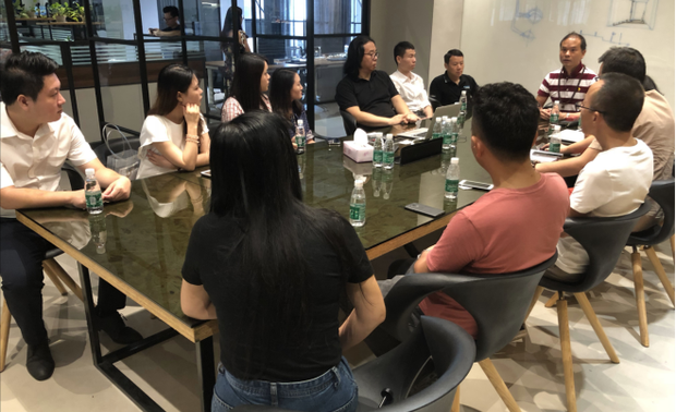 活动前走访的理事公司:互相介绍、认识后大家畅所欲言