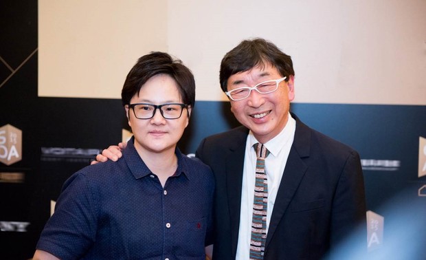 （圖）當代建築大師伊東豊雄來台演講之際，周總監與大師餐敍並面對面交流。