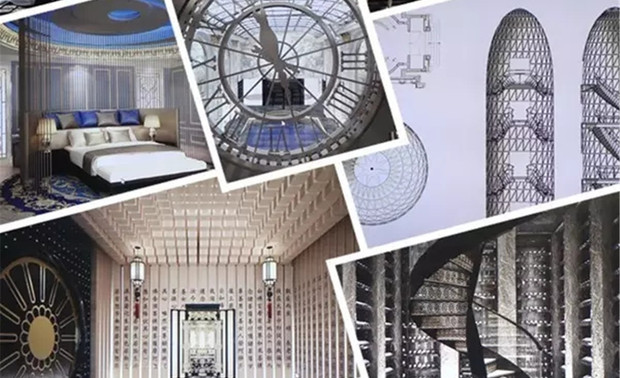 ▲图为：部分房间风采展示

机械孔雀装置 随着大门的开起而开启，当代机械与古典孔雀相结合，再加上镜面的反射，机械装置的孔雀被赋予了独特的“生命力”。
