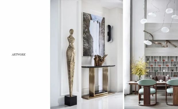 Q:
当业主无收藏愿望怎么解决空间艺术化？

A：
当业主无收藏愿望时，我们也不会强迫业主接受。但我们会为进一步引导业主对空间艺术化的认知与感受。
举个例子：
当时在白麓项目中的玄关雕塑，一开始并不为客户所接受，后来我们通过场景模拟展示效果，业主才开始喜欢上雕塑的陈设。
在理想国项目的茶室空间中的那根崖柏，我个已经人收藏了5年以上，当时是在特别迷恋这类木头艺术品时期的收藏，但是苦于一直找不到安放它的合适位置，在办公室和储藏间辗转多年，在理想国的茶室中，我突然冒出将它置入的想法，结果，这根崖柏真的是整个空间的点睛之笔，似乎冥冥之中，它的存在就是为了寻找这个应许之地一样，后来我把这根崖柏送给了业主，业主十分喜欢。