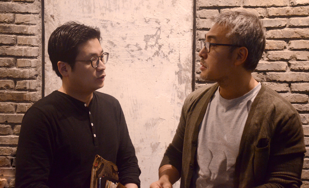 ▲探访深圳LSDCASA，图为朱谦知先生与葛亚曦先生交流
