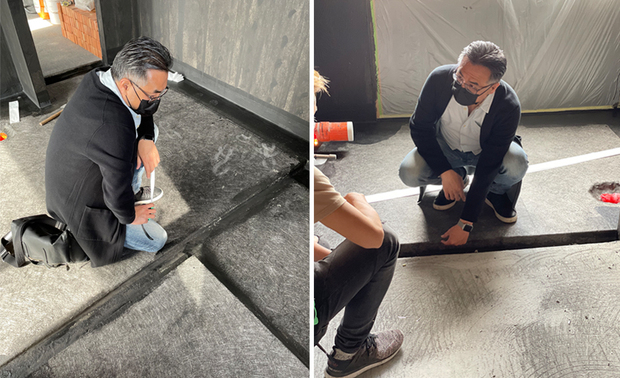 （图）各式类型空间的实作经验，令黄总监在各个工地进度案的勘查中，都能有不同的对应往来方式，成为业主与营造、建筑商之间的稳固桥梁。

启动自地自建 一条龙包办前后阶段

黄总监首先说明，可以从规划开始改变许多地方，是自地自建的优势，「假如买人家盖好的毛胚屋，其实裡面是空的，不见得符合你的需求，只能将就，而自地自建是包括建筑体的整个结构，甚至方位，都可以调整。」

自地自建的一开始，人们通常会犹豫应该先找建筑还是室内设计师，因为建筑外观牵涉许多工法，在内部的室内设计，更有许多博大精深之处，因此两者的衔接与分配，着实令人困惑。黄总监表示，其实指派室内设计师或是建筑师作为起始，并没有绝对，但如果对方选择与丰聚设计团队合作，便可以用一条龙的方式，进行自地自建项目的大工程。
