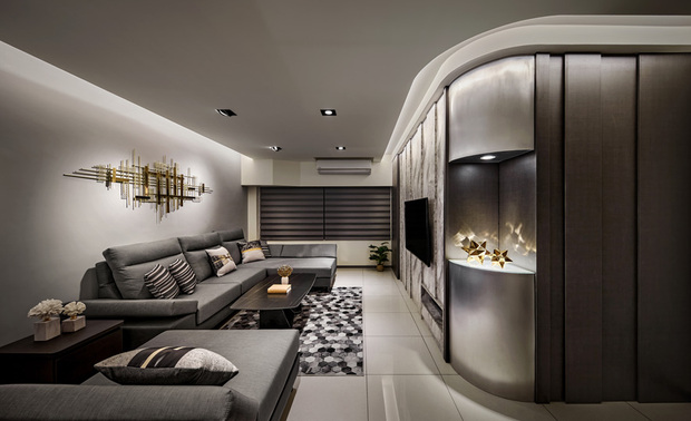 
二楼接待室
Second Floor Reception Area

二楼电视牆转角运用弧线与金属材质，达成放大场域之效，搭衬天壁撒下的柔和光源，营造高雅舒适的接待空间。

The TV wall on the second floor gracefully incorporates curved lines and metallic materials in the corner, skillfully enlarging the space and creating an expansive visual impact. Harmonized with the gentle illumination cascading from the ceiling, it sets the stage for a reception area that exudes elegance and comfort.

项目资讯

案名：劲速极境
项目类型：商业空间
项目地址：台湾台中
设计团队：御坊室内设计
项目坪数：28坪
主要建材：铁件、系统柜、木作、油漆

张博昱・高慧雅
御坊室内装修规划设计有限公司 
电话：02-22978610
地址：新北市泰山区仁德路52号1楼
信箱：designboe@yahoo.com.tw
网址：https://www.yufang-design.com.tw

OPEN Design动能开启传媒：https://www.openworld.tv/