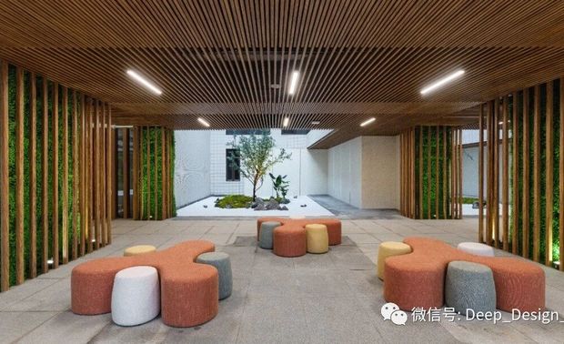 在外漂泊的人，总想着回归故土，而土地和树就是人的本源，这里的设计很好得诠释了故土即家的概念。

不经意的美构建了奢华品调