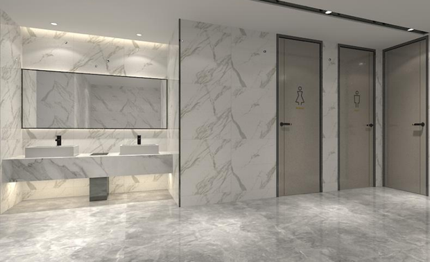 03
我们将绿植穿插在墙面瓷砖中，如同游走于摩登都市与青山绿水间，将清新舒然的极简主义与悠然自若的优雅和沉着完美融合。