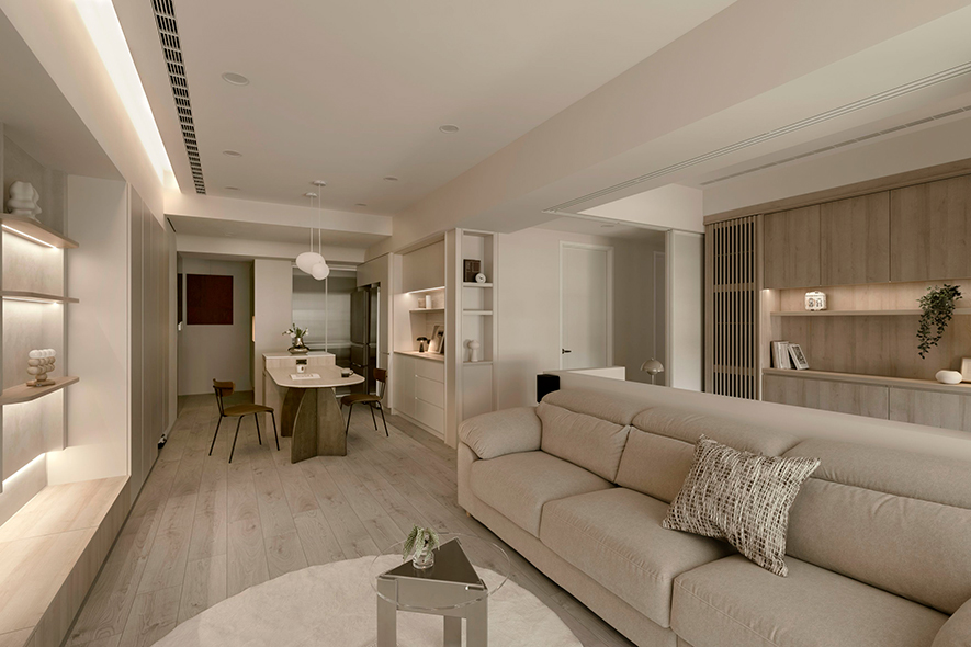 
调和光线及色彩造就的优美设计

达誉设计团队 为尽室奶油色交织朴暖木纹，其潜藏的发想已然跳脱「设计」概念，而是让暖色底蕴转作日常中的美化滤镜，柔润每日遇到的锐角尖刺；人造灯照及自然光线的微光流映间，仅是身处此处，便能彻底疗癒倦意，将身心安放在这片承载时间流动和情感汇集的温柔场域，把生活调节为安定踏实、专属居者的自在步调。

案例资讯

设计团队：达誉设计
案名：映曦
项目类型：单层
项目地址：台湾台中
项目坪数：25坪
主要建材：艺术涂料、铁件、格栅、铝框门、灯条、人造石、系统柜

达誉设计
电话：03-5260682
地址：新竹市中山路296巷6号1楼
信箱：dearyou.du100@msa.hinet.net
网址：https://www.dearyou-tw.com/

OPEN Design 动能开启传媒：https://www.openworld.tv/