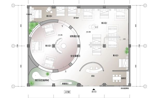 ▲展厅一平面布置图

