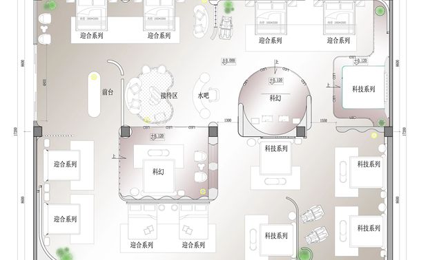 ▲展厅三平面布置图