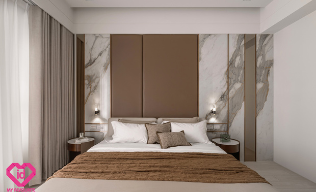 ▲主卧入门处，大面积的镀钛古铜色弧形牆与隐藏光源交织，如饭店廊道般低调华丽；衣帽间衣柜以灰玻门片搭配雾面五金，在天花板环绕的弧形光影流转间，尽展灵动优雅。

王怡涵、方绎杉
安厝设计 主持设计师
电话：0956-015-165
地址：高雄市冈山区台上里富贵西街9号
信箱：rbus7878@gmail.com

OPEN Design 动能开启传媒：https://www.openworld.tv/