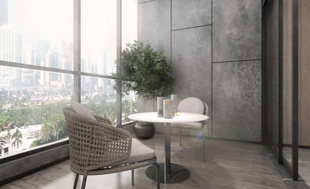 04
室内装修整体以咖色为主，整体通铺大理石瓷砖，颜色十分百搭，在色彩感觉上又不会感觉很飘，且不会影响采光。

办公桌椅以现代风格家具为主，整体灯槽吊顶增加层次进深感。在深与浅的色彩对比下，让空间多了份宁静与优雅。