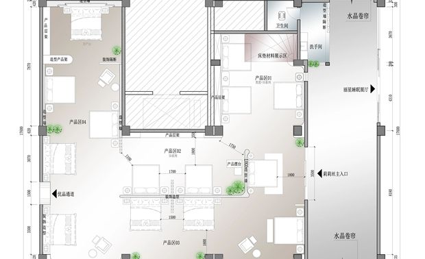 ▲展厅二平面布置图